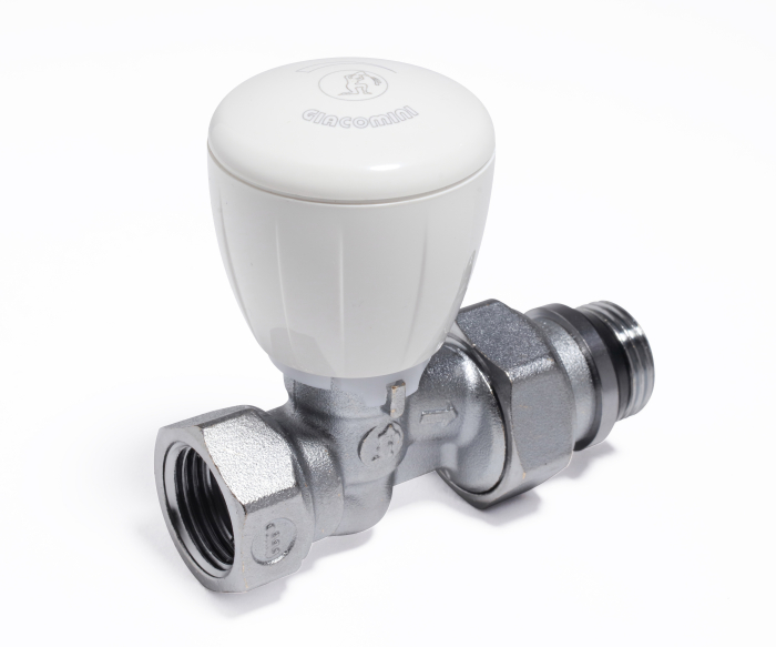 Robinet termostatic drept Giacomini R422X035, 1” x 1”, cu reglaj micrometric, alama cromata [1]