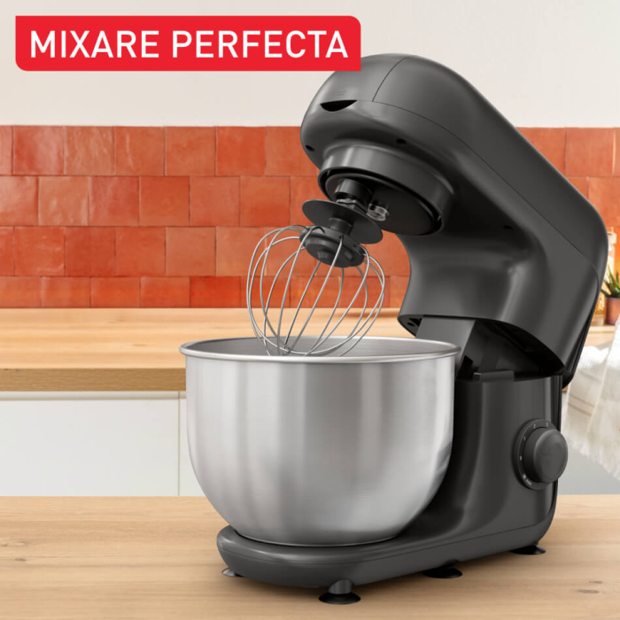Robot de bucatarie Tefal Bake Essential QB161H38, 800W, capacitate vas 4.8 L, 3 functii - tel, accesoriu incorporare, carlig aluaturi grele, 6 tre [6]