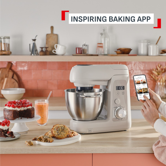 Robot de bucatarie Tefal Bake Partner+ QB540BF0, 1100 W, 4.6 L, 8 trepte de viteza, cantar incorporat, functie Pulse, functie Smart Bake Detect, tel,  [2]