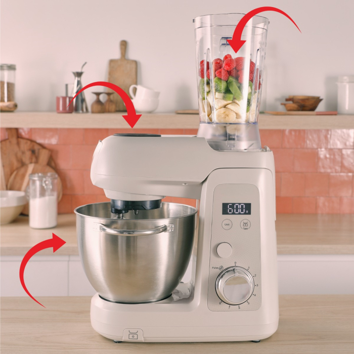 Robot de bucatarie Tefal Bake Partner+ QB540BF0, 1100 W, 4.6 L, 8 trepte de viteza, cantar incorporat, functie Pulse, functie Smart Bake Detect, tel,  [14]