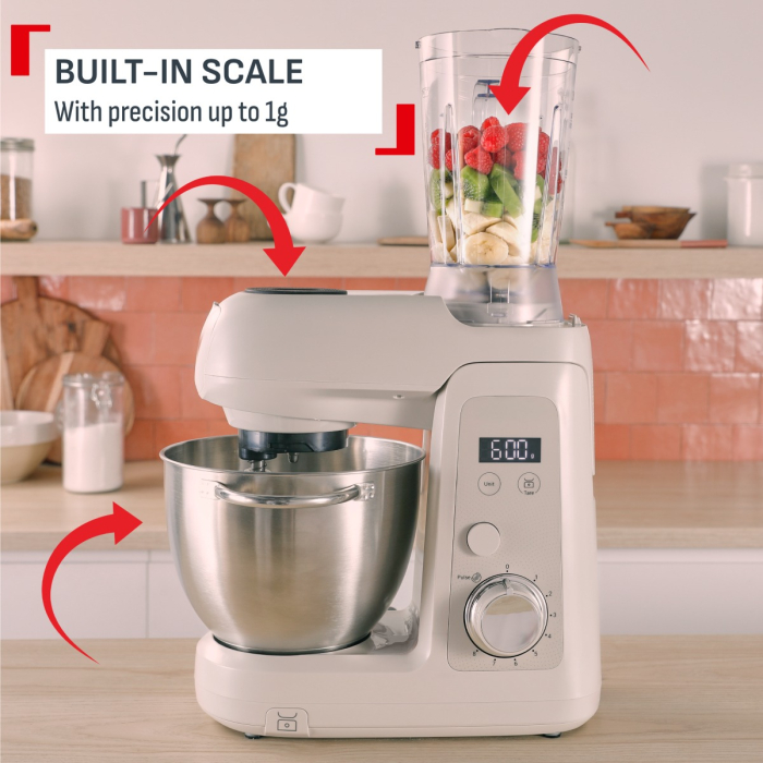 Robot de bucatarie Tefal Bake Partner+ QB540BF0, 1100 W, 4.6 L, 8 trepte de viteza, cantar incorporat, functie Pulse, functie Smart Bake Detect, tel,  [3]