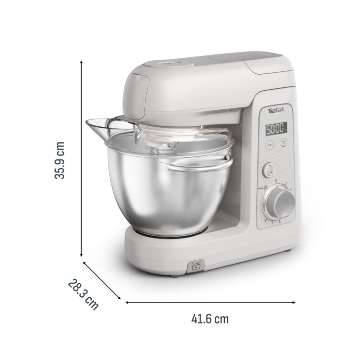 Robot de bucatarie Tefal Bake Partner+ QB540BF0, 1100 W, 4.6 L, 8 trepte de viteza, cantar incorporat, functie Pulse, functie Smart Bake Detect, tel,  [17]