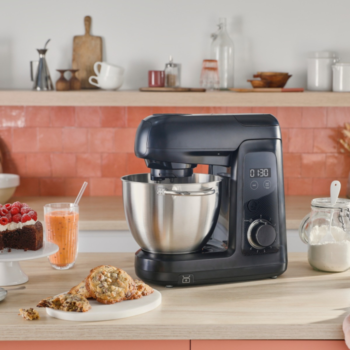Robot de bucatarie Tefal Bake Partner+ QB5458F0, 1100 W, 4.6 L, cantar incorporat, functie Smart Bake Detect, accesorii complete, negru [9]