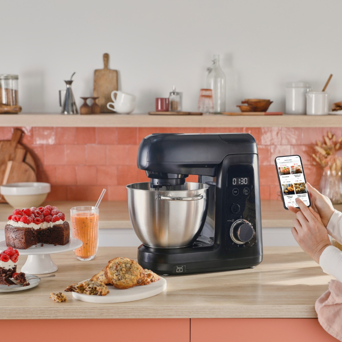 Robot de bucatarie Tefal Bake Partner+ QB5458F0, 1100 W, 4.6 L, cantar incorporat, functie Smart Bake Detect, accesorii complete, negru [4]