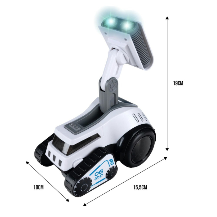 Robot rover interactiv copii muzica lumini dans engleza, 19x16x11 cm, educativ, alb [9]