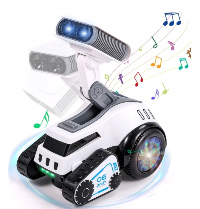 Robot rover interactiv copii muzica lumini dans engleza, 19x16x11 cm, educativ, alb [2]