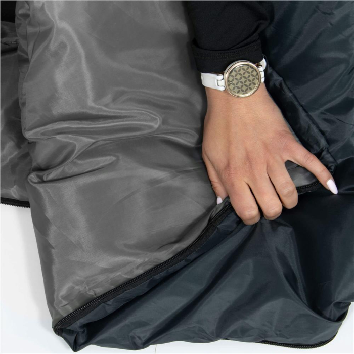 Sac de dormit tip mumie, cu geanta de transport, 210x73cm, 8-20grade, culoare gri [13]