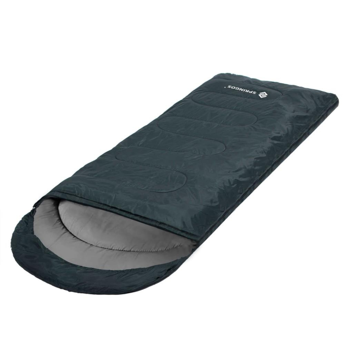 Sac de dormit tip mumie, cu geanta de transport, 210x73cm, 8-20grade, culoare gri [10]