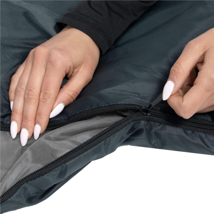 Sac de dormit tip mumie, cu geanta de transport, 210x73cm, 8-20grade, culoare gri [12]