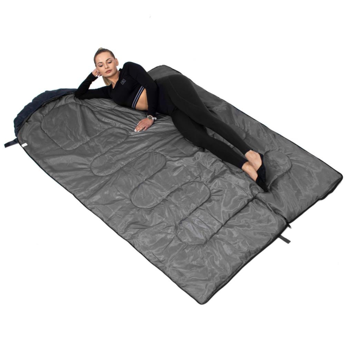 Sac de dormit tip mumie, cu geanta de transport, 210x73cm, 8-20grade, culoare gri [9]