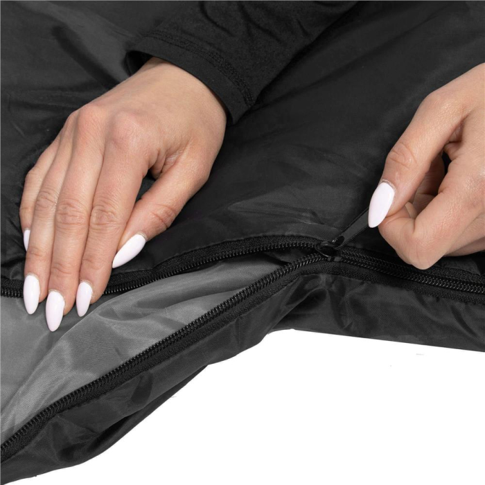 Sac de dormit tip mumie, cu geanta de transport, 210x73cm, 8-20grade, culoare negru [17]