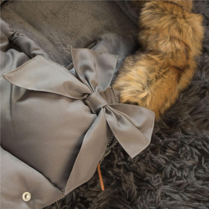 Sac iarna bebelusi carucior universal impermeabil fleece, 90x45 cm, protectie vant, gri inchis [10]