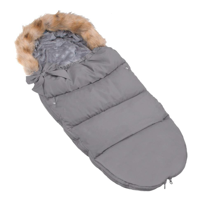 Sac iarna bebelusi carucior universal impermeabil fleece, 90x45 cm, protectie vant, gri inchis [8]