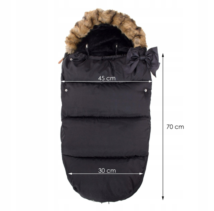 Sac iarna de bebelusi pentru carucior, marime universala, 90x45cm, negru [6]