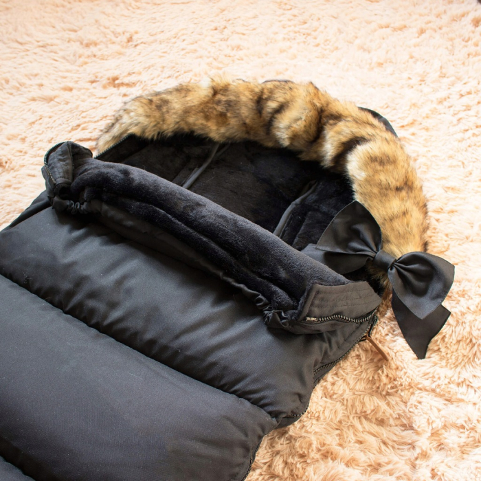Sac iarna de bebelusi pentru carucior, marime universala, 90x45cm, negru [4]