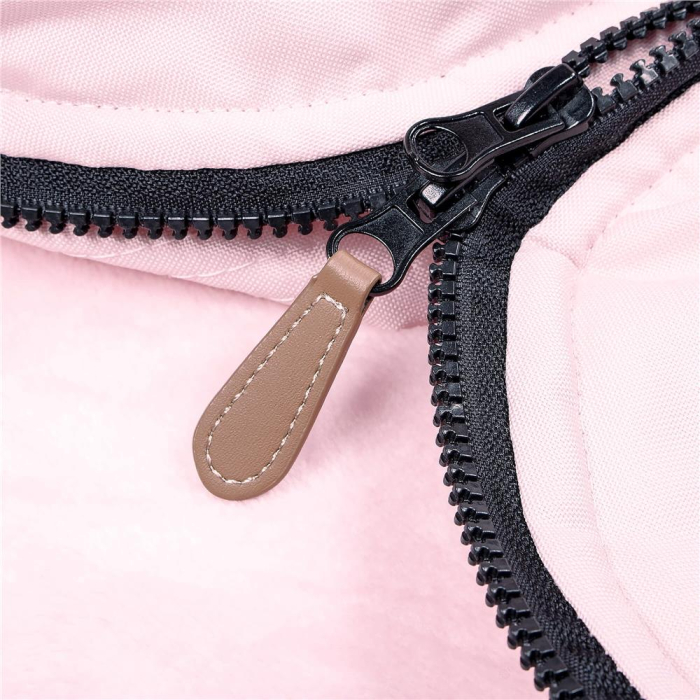 Sac iarna bebelusi carucior universal impermeabil fleece gluga, 90x45 cm, protectie vant, roz [6]