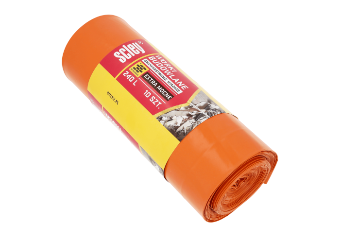 Saci de constructii Scley extra rezistenti, capacitate 240l, rola de 10 bucati, grosime 70mm, strat dublu [2]