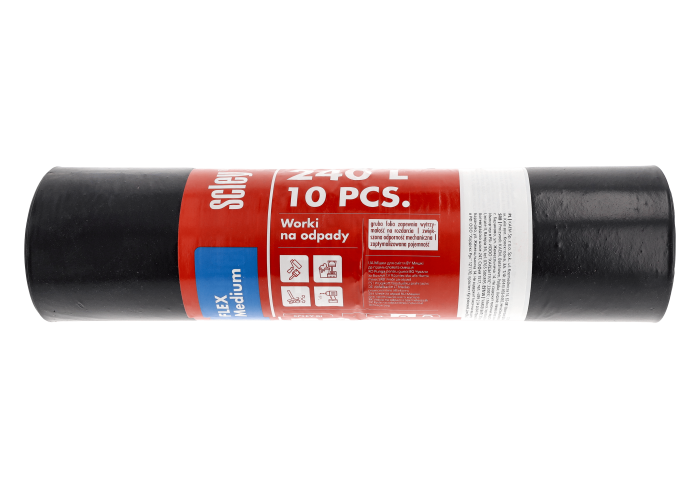 Saci de gunoi Scley, capacitate 240 l, folie Flex Medium, gri, rola de 10. [3]