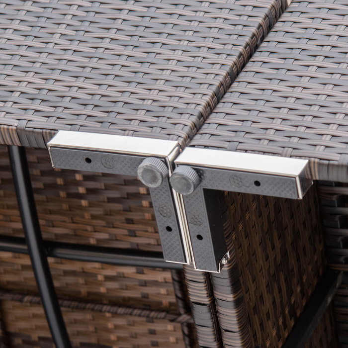  Salon de Gradina cu 8 Piese Modulare din Ratan, Aluminiu si Sticla Tratata, Multicolor [9]