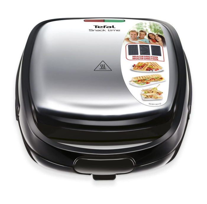 Sandwich maker multifunctional 3in1 SNACK TIME SW342D38, 3 placi, indicator sfarsit preincalzire, maner izolat,  dispozitiv pentru blocare inox [3]