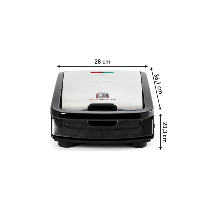 Sandwich maker multifuncţional SNACK COLLECTION TEFAL SW853D12, 2 seturi de placi interschimbabile, sandwich si vafe, otel inoxidabil, [5]