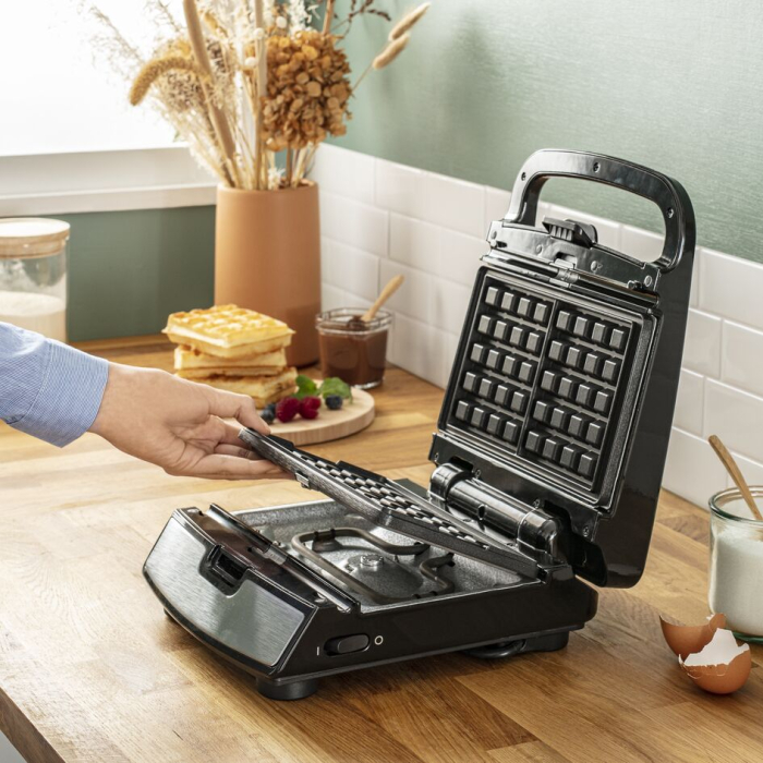 Sandwich maker multifuncţional SNACK COLLECTION TEFAL SW853D12, 2 seturi de placi interschimbabile, sandwich si vafe, otel inoxidabil, [3]