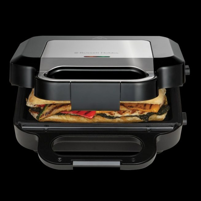 Sandwich maker Russell Hobbs Creations 3 in 1, placi interschimbabile, suprafata antiaderenta, indicator luminos, negru [8]
