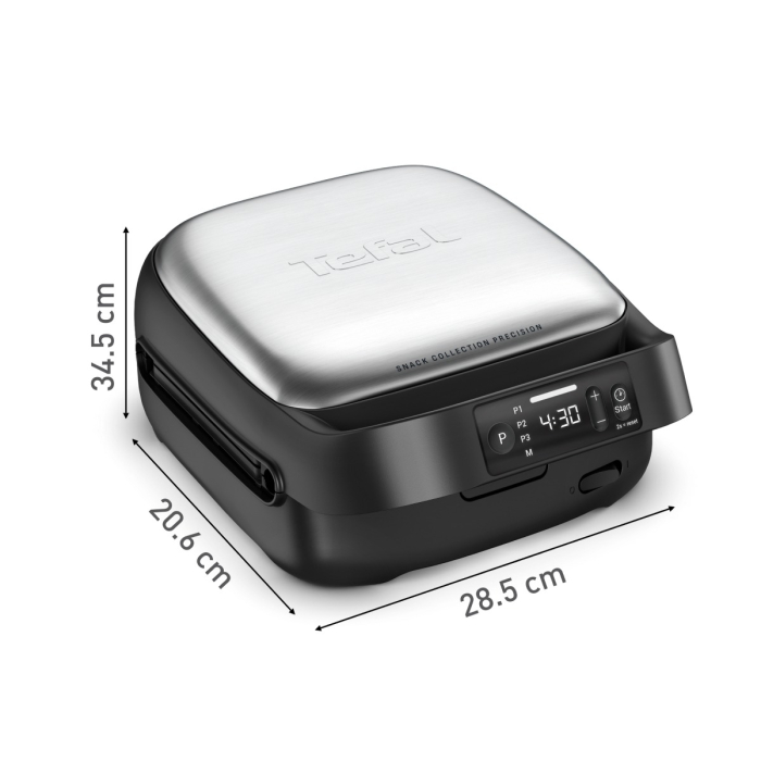 Sandwich maker Tefal Snack Collection Precision SW872BF0, 700 W, termostat reglabil, invelis antiaderent, 2 seturi de placi detasabile, sistem de bloc [9]