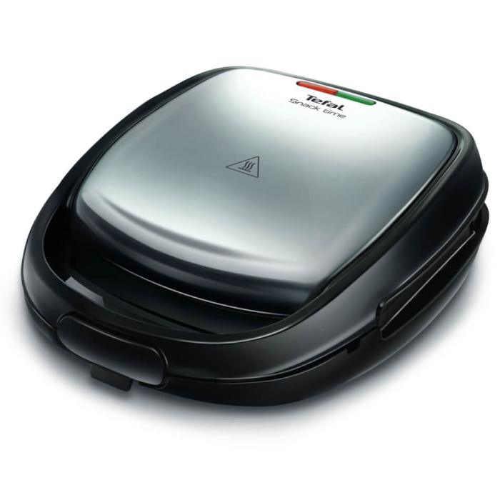 Sandwich maker Tefal Snack Time 2 in 1 SW341D12, 700W, 2 seturi de placi detasabile antiaderente, maner izolat termic, argintiu & negru [4]