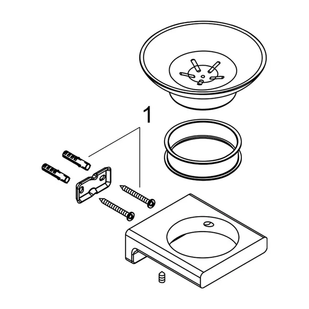 Savoniera cu suport Hansgrohe AddStoris alb - negru [4]