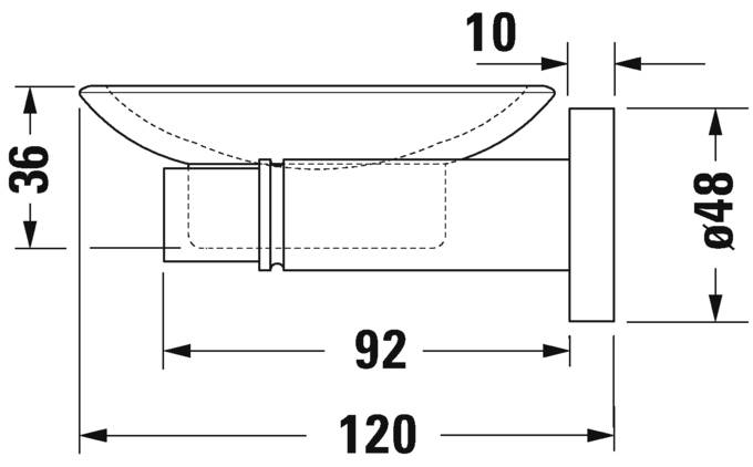 Savoniera Duravit 0099171000, D-Code, tip instalare pe perete, numar orificii instalare 2, elemente fixare ascunse, crom [4]