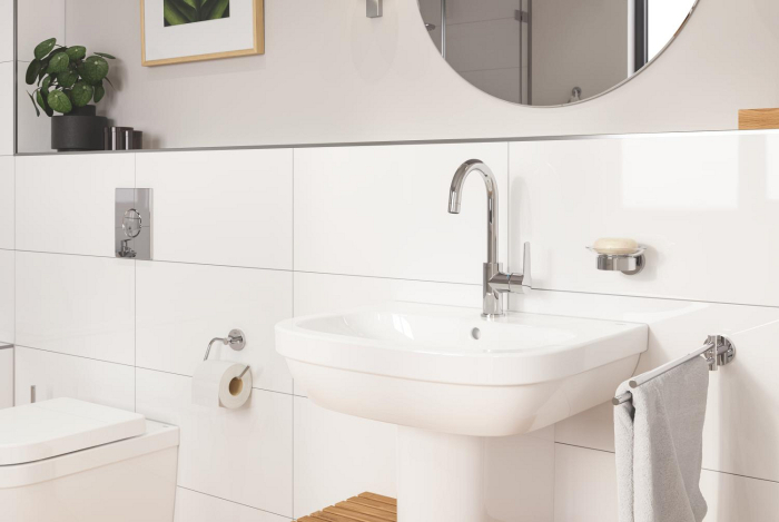 Savoniera Grohe 41193000, 125 mm, 2 orificii instalare, pe perete, sticla, metal, elemente fixare ascunse, Crom [3]