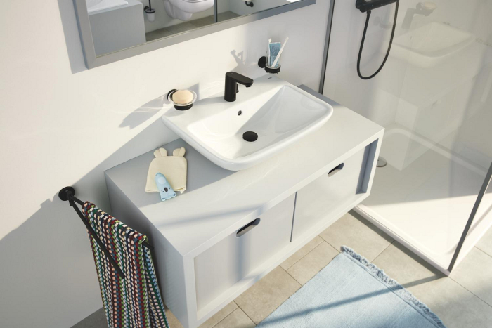 Savoniera Grohe 411932430, 110 mm, 2 orificii instalare, pe perete, metal, sticla, elemente fixare ascunse, Negru [5]