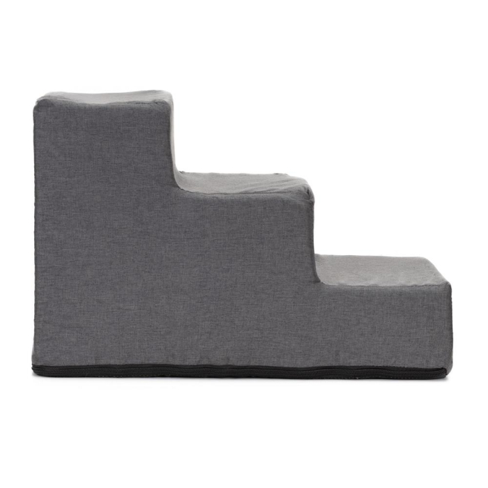 Scara animale companie 3 trepte antiderapanta husa detasabila, 30x45x30 cm, maxim 25 kg, gri inchis [11]