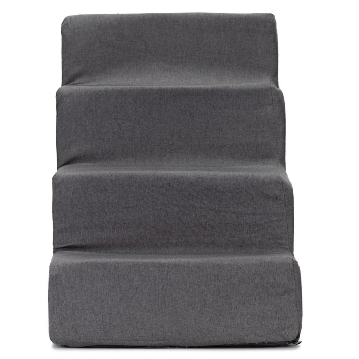 Scara animale companie 4 trepte antiderapanta husa detasabila, 30x58x40 cm, maxim 25 kg, gri inchis [12]