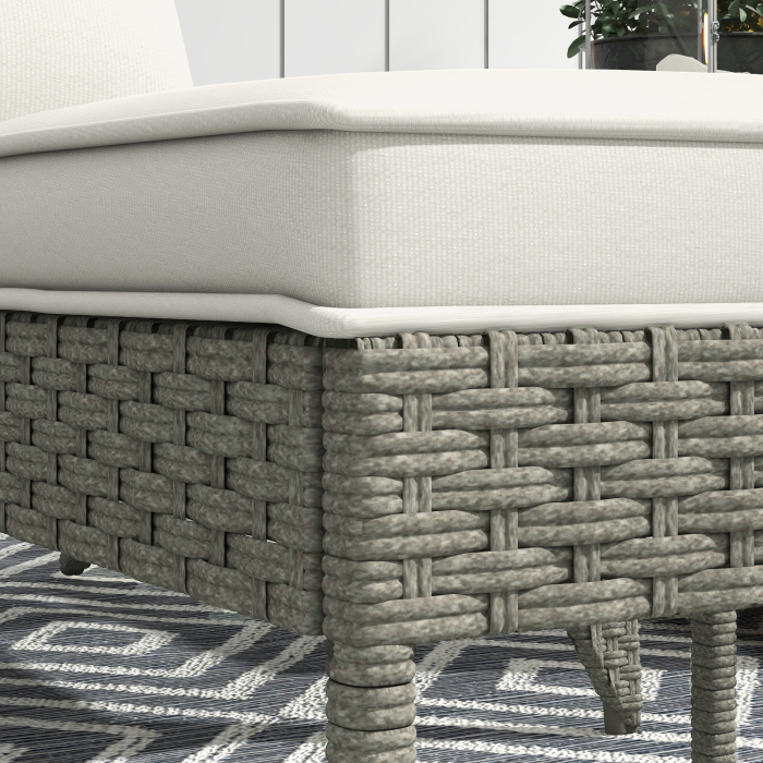  Scaun Adirondack cu taburet din rachita pentru terasa, S [9]