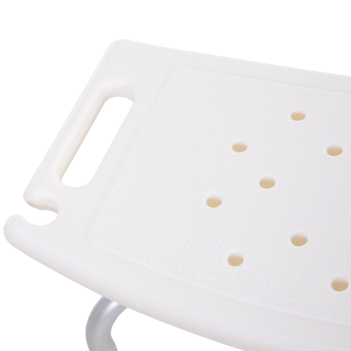  Scaun Baie pentru Dus, inaltime Reglabila, Antiderapant, Cadru din Aluminiu, Alb [9]