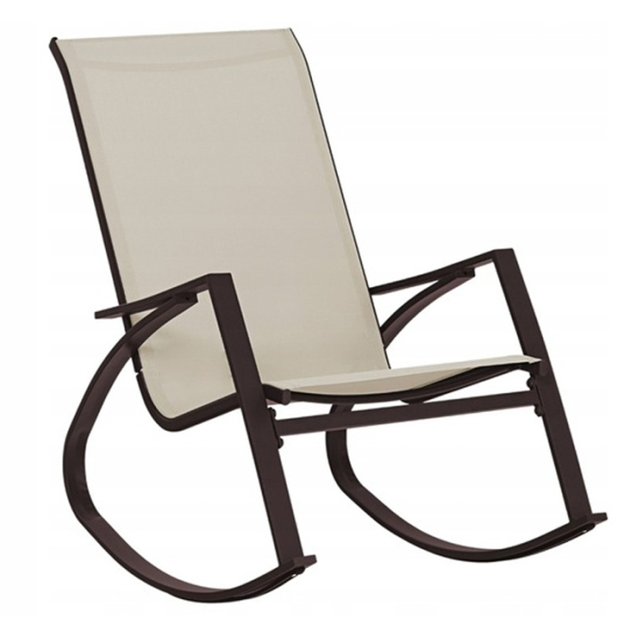 Scaun balansoar de gradina din metal si textil, 60x104x95 cm, capacitate 120 kg, crem [1]