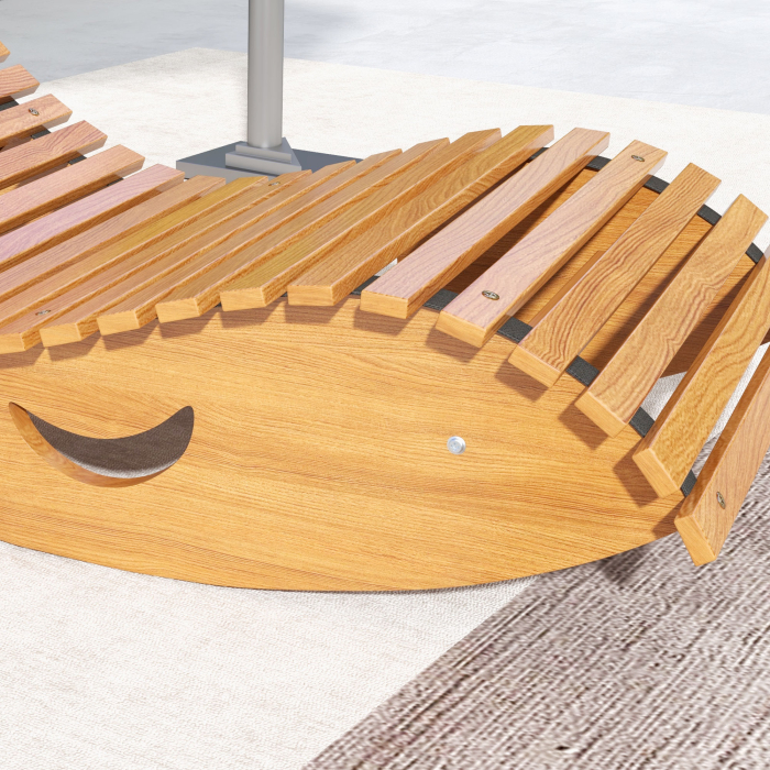  Scaun balansoar de gradina in forma de S cu sezut ergonomic, din lemn de brad si pin, 130x60x60 cm [8]