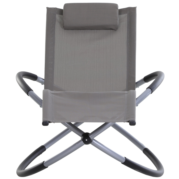  Scaun Balansoar din Texilene Zero-Gravity Gri 154x80x84cm [8]