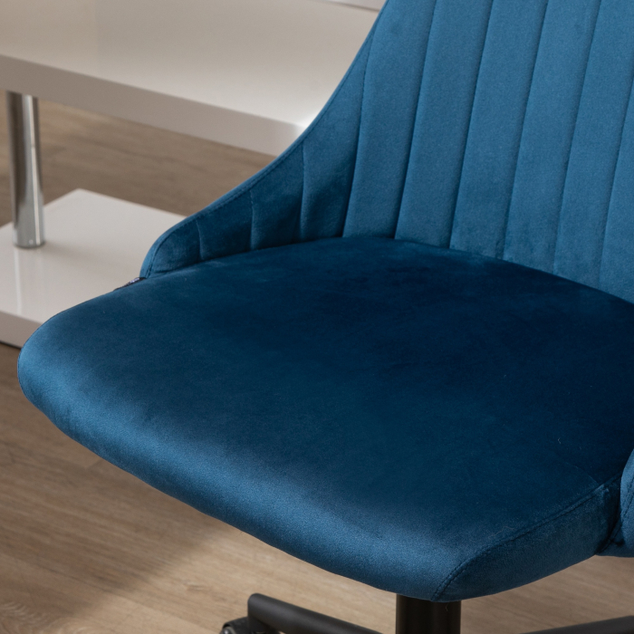  Scaun Birou Catifea Albastru - Reglabil & Pivotant 360° [8]
