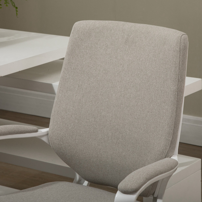  Scaun Birou Ergonomic cu inaltime Reglabila, Pivotant la 360° si Leganare, 62x69x92-100 cm, Bej [8]