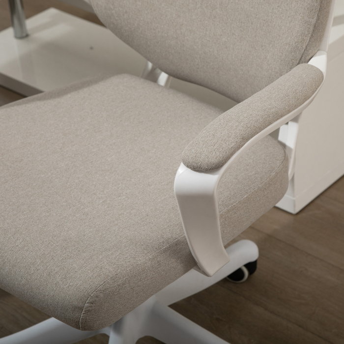  Scaun Birou Ergonomic cu inaltime Reglabila, Pivotant la 360° si Leganare, 62x69x92-100 cm, Bej [9]