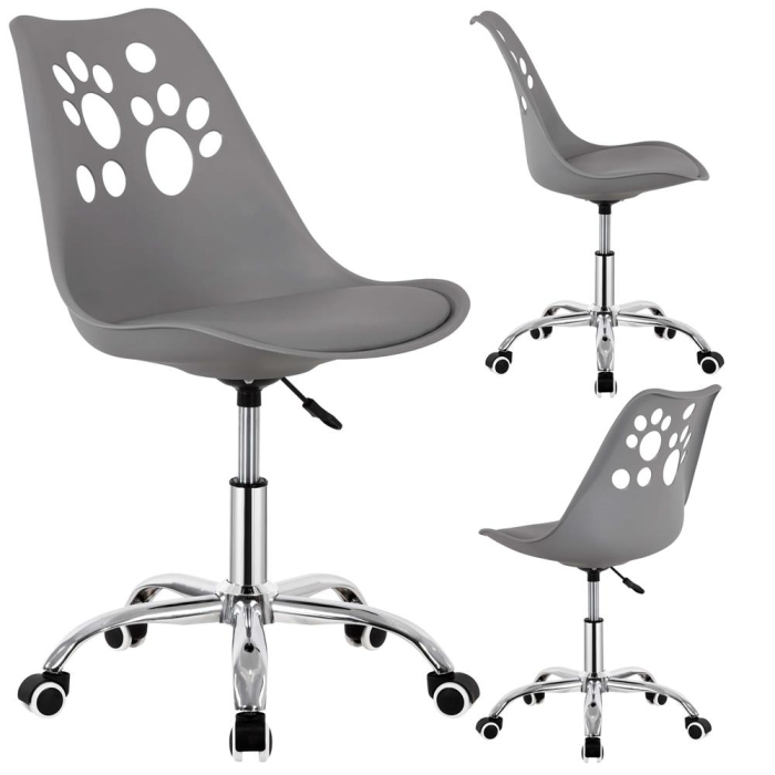 Scaun birou ergonomic, cu sezut din spuma, reglabil pe inaltime, maxim 120 kg, 90x49x48 cm, gri [4]