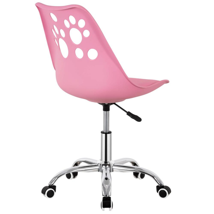 Scaun birou ergonomic, cu sezut din spuma, reglabil pe inaltime, maxim 120 kg, 90x49x48 cm, roz [14]