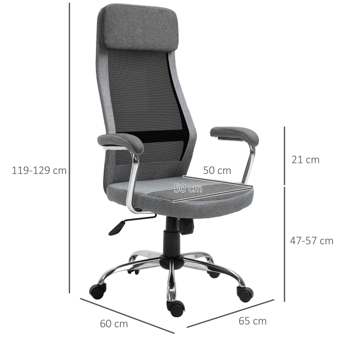  scaun birou ergonomic, inaltime reglabila, 65x60x119-129cm [3]