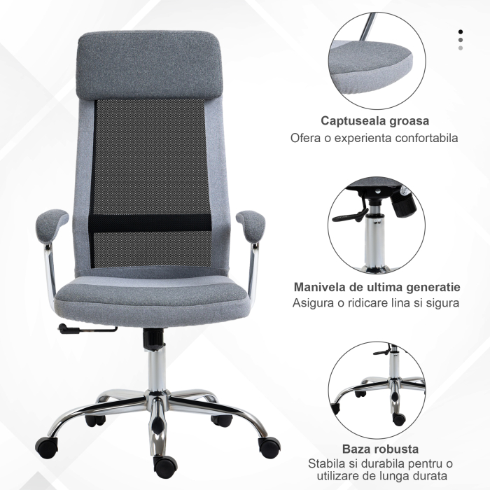  scaun birou ergonomic, inaltime reglabila, 65x60x119-129cm [8]