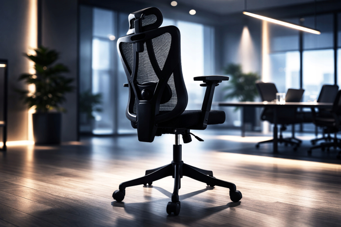 Scaun birou ergonomic, reglabil, cu suport lombar si tetiera, plasa mesh, maxim 120 kg, 50x50x126 cm, negru [16]