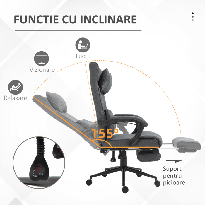  Scaun Birou Ergonomic Reglabil cu Tetiera si Suport Picioare [5]