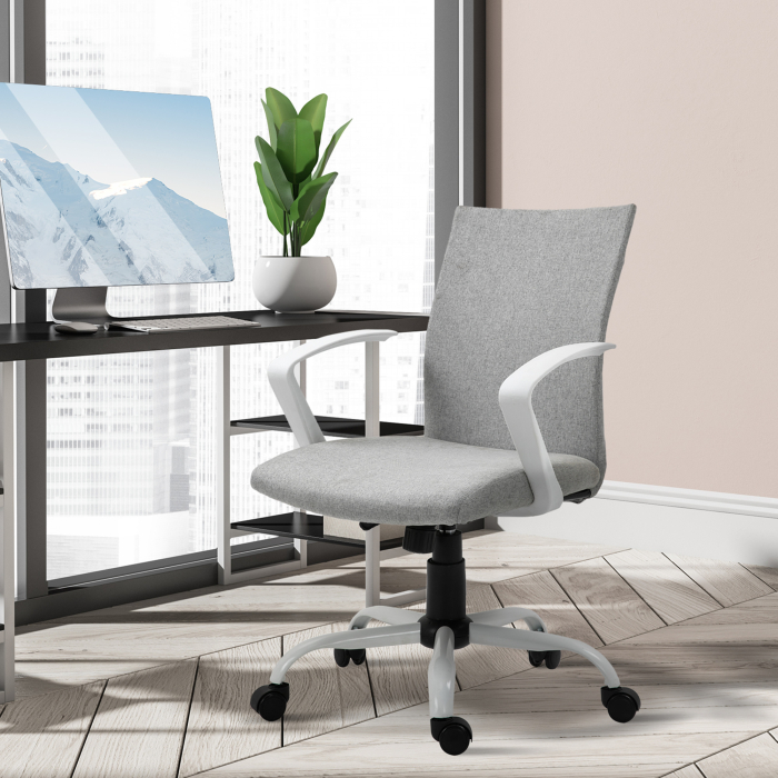  Scaun Birou Ergonomic Reglabil & Rotativ - Gri [2]